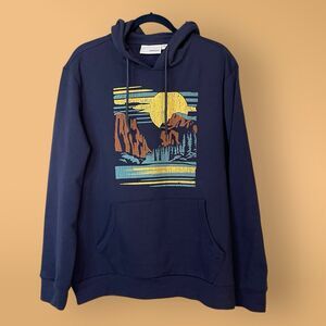 Sonoma Men’s Large Hoodie – Desert Sunset Mountain Graphic 🌄